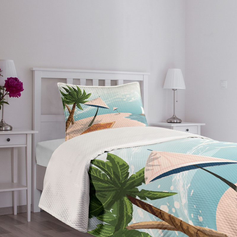 Beach Landscape Paradise Bedspread Set