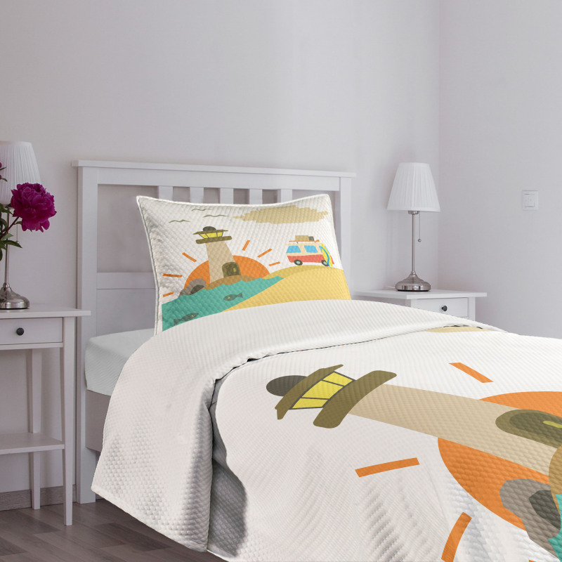 Summer Holiday Cartoon Bedspread Set