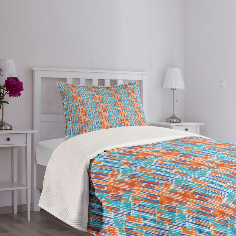 Brush Stroke Arrangement Bedspread Set