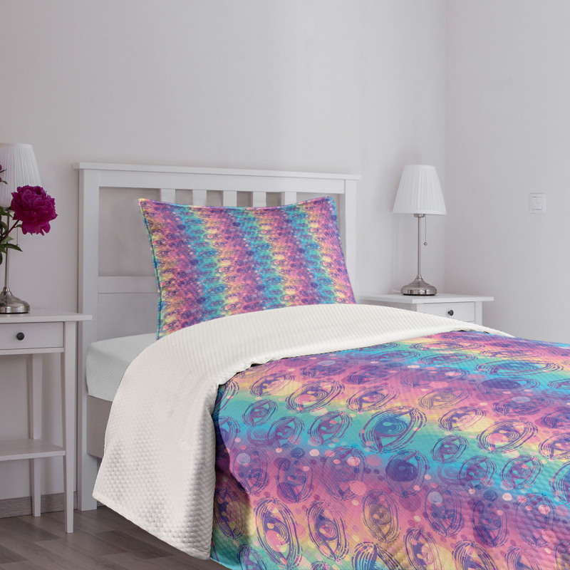Vertical Colorful Stripes Bedspread Set