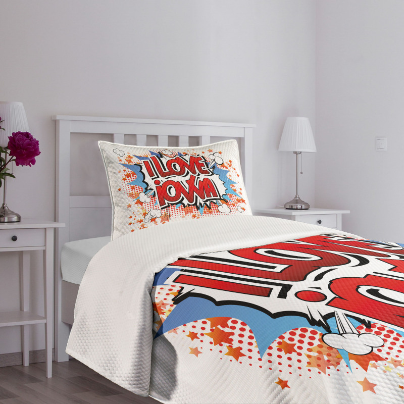 I Love Iowa Comic Book Bedspread Set