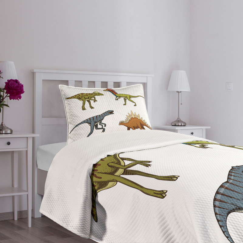 Reptile Fossils Animals Bedspread Set