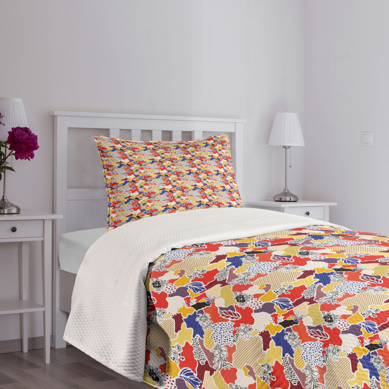 Colorful Floral Abstract Bedspread Set