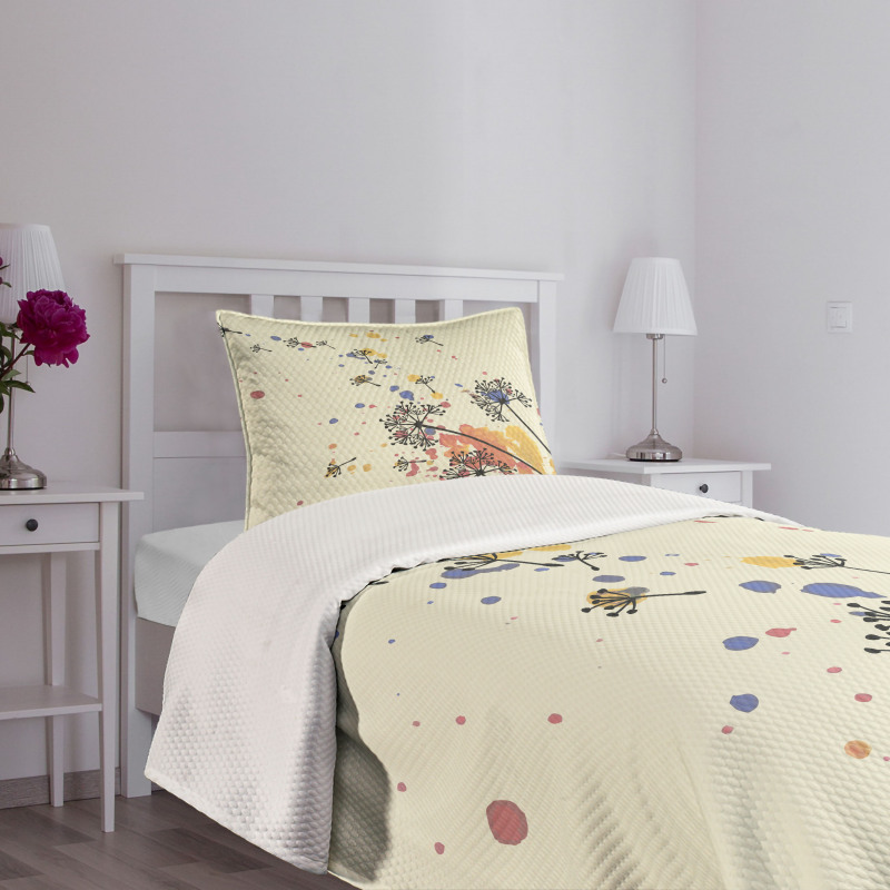 Blowball Seed Color Stain Bedspread Set