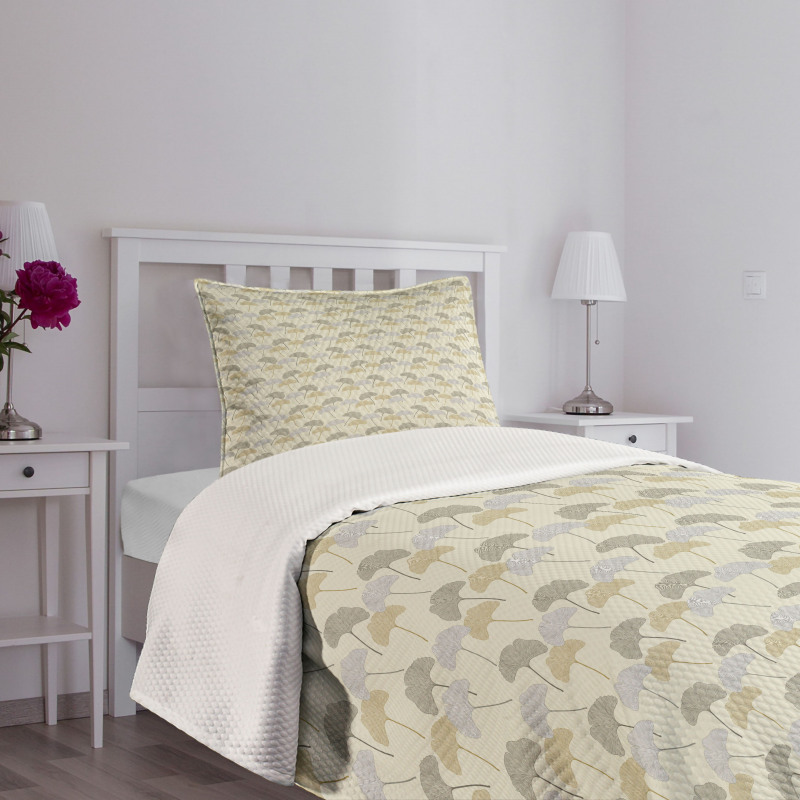 Soft Tree Leaves Retro Style Bedspread Set