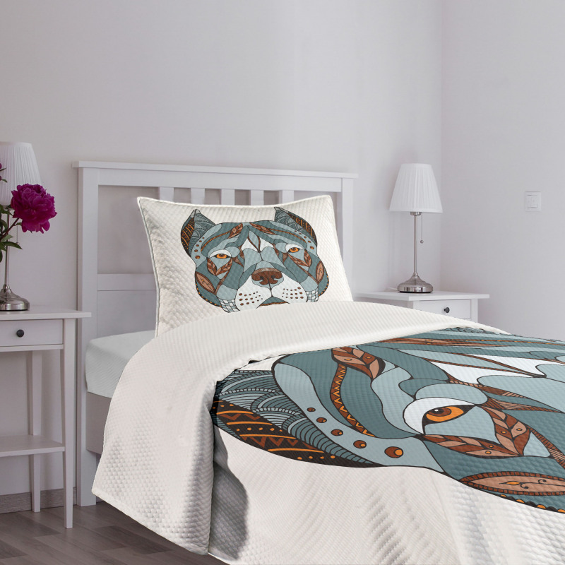 Zentangle Art Terrier Head Bedspread Set