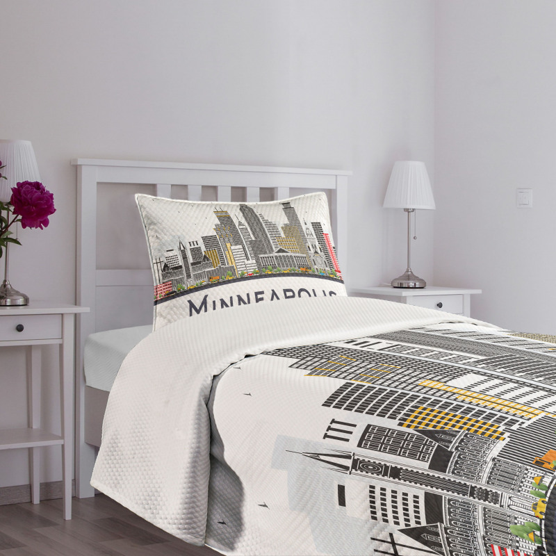 Doodle Minneapolis View Bedspread Set