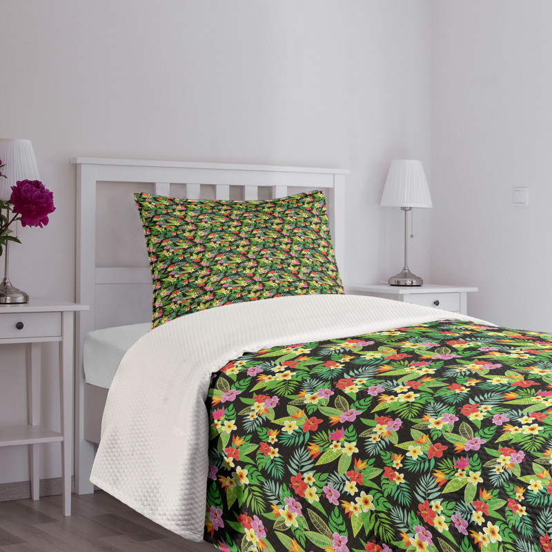 Floral Botany Composition Bedspread Set