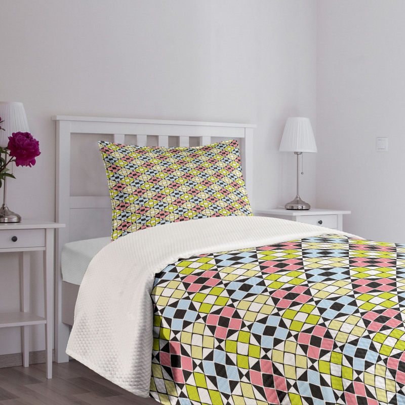 Colorful Mosaic Style Bedspread Set