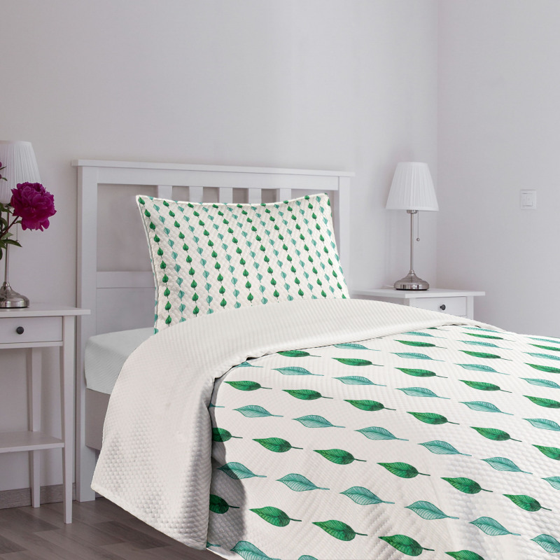 Botanical Watercolor Pattern Bedspread Set