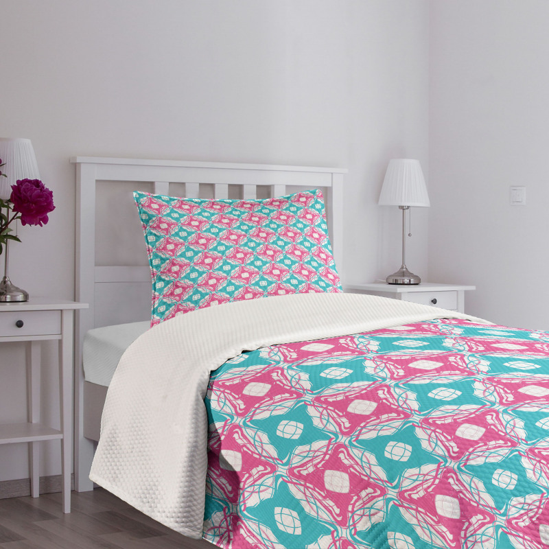 Paintbrush Color Contrast Bedspread Set