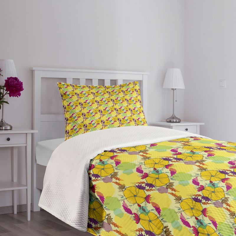 Vibrant Summer Blossoms Art Bedspread Set