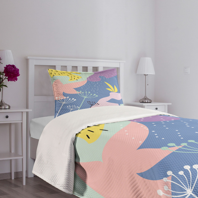 Modern Abstract Floral Art Bedspread Set