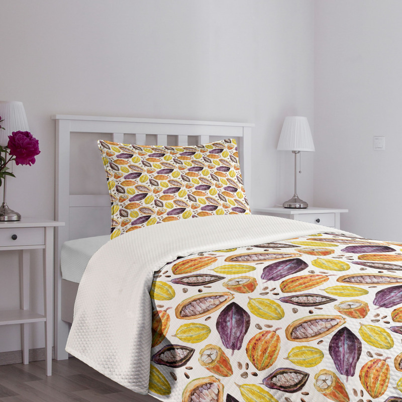 Watercolor Colorful Beans Bedspread Set