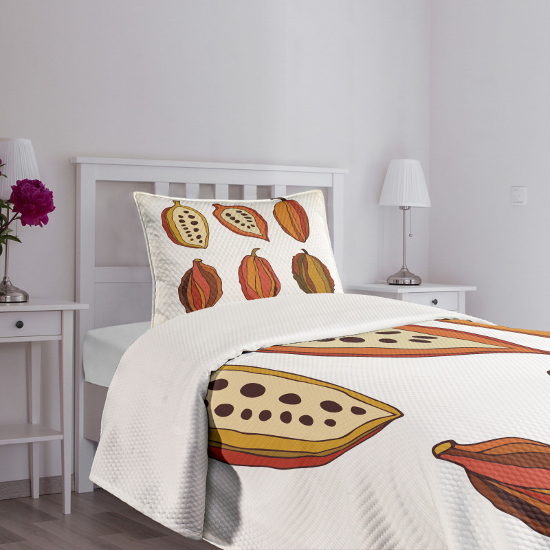 Tropical Fruit Beans Graphic Bedspread Set
