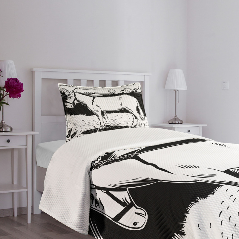 Farmland Village and Animal Bedspread Set