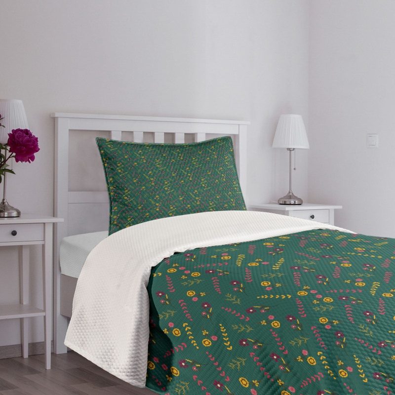 Summer Season Meadow Retro Bedspread Set