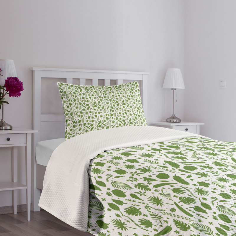 Hawaiian Plants Pattern Bedspread Set