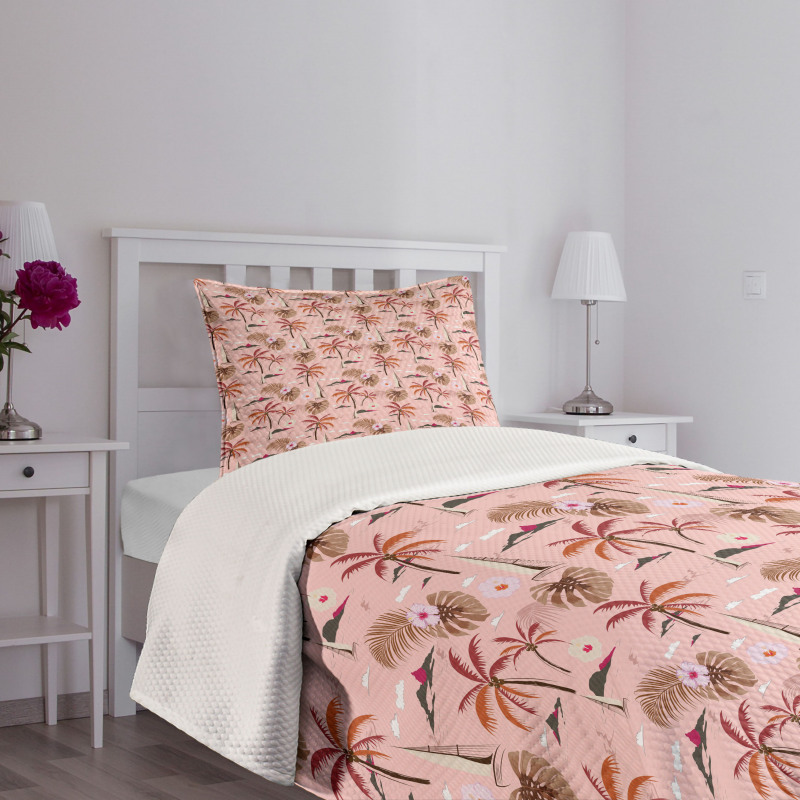 Tropical Blossoms Theme Bedspread Set