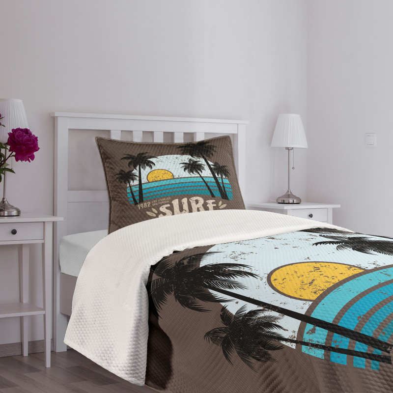 Los Angeles Beach Grunge Bedspread Set