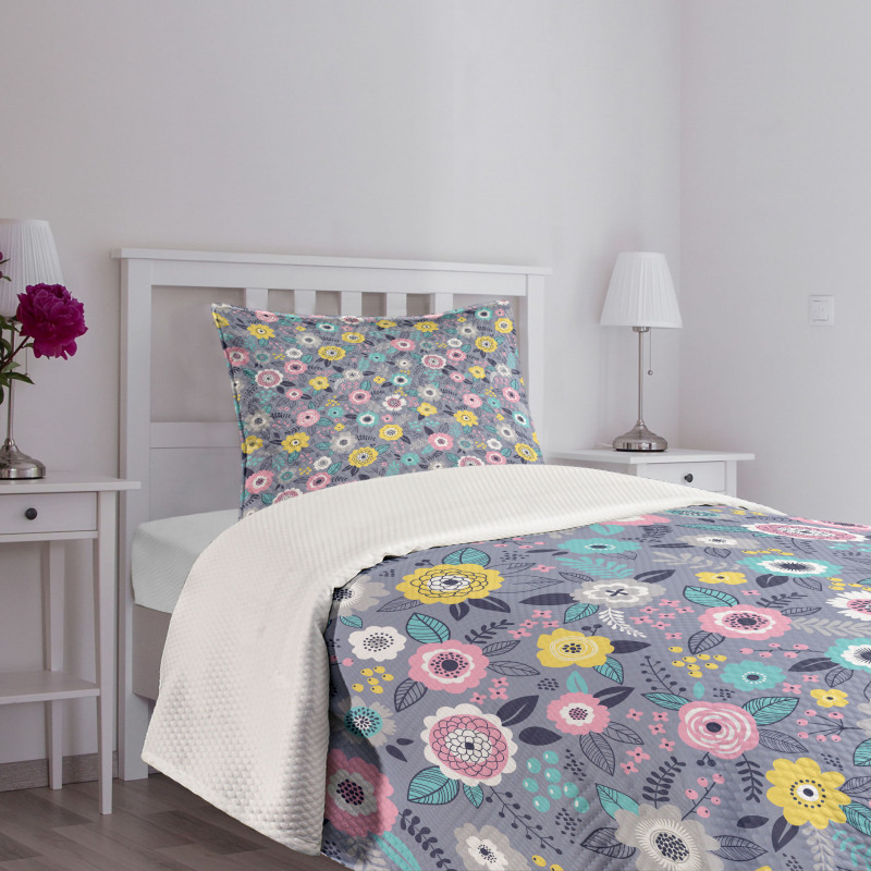 Colorful Flowers Bedspread Set