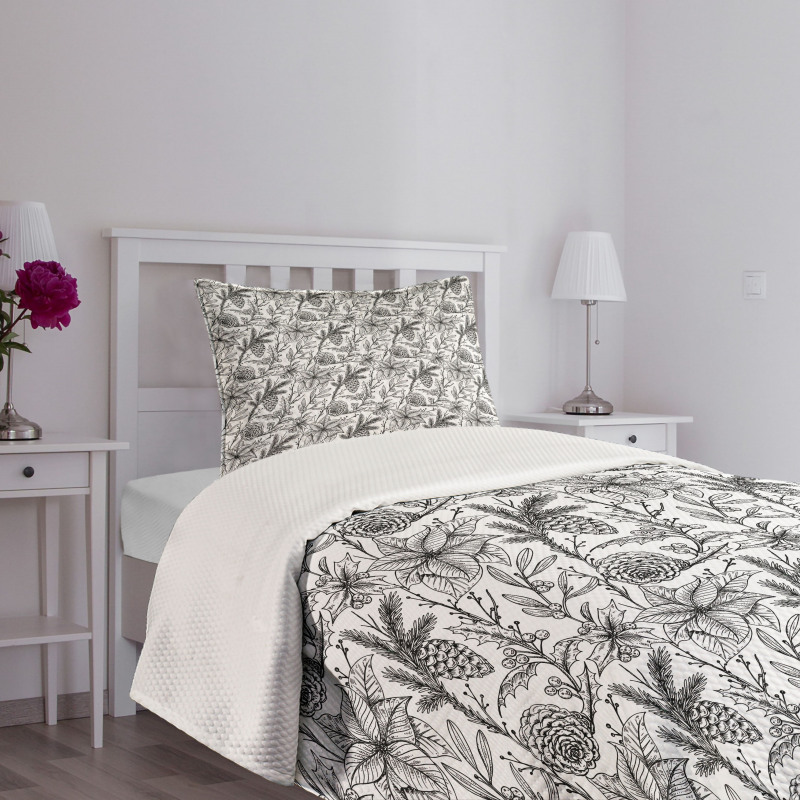 Mistletoe Dogwood Flower Bedspread Set