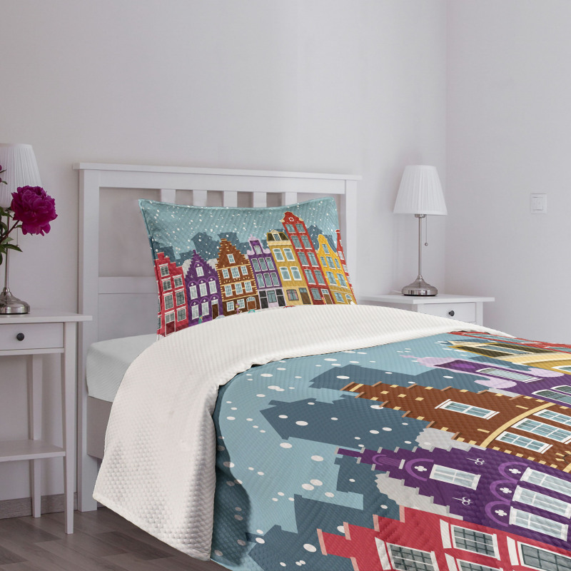 Dutch Town in the Winter Bedspread Set