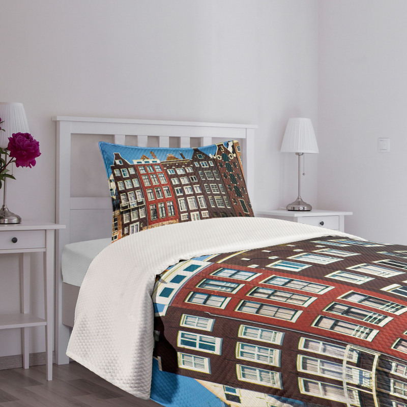 Medieval Buildings City Bedspread Set