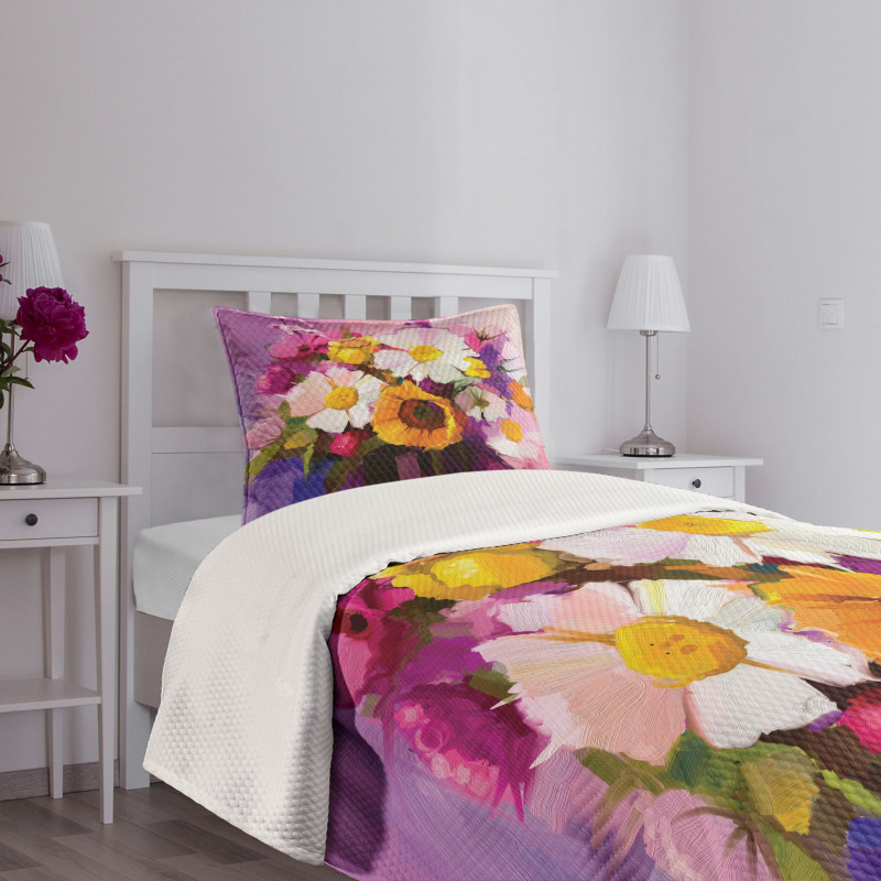 Hand Painted Bouquet Bedspread Set