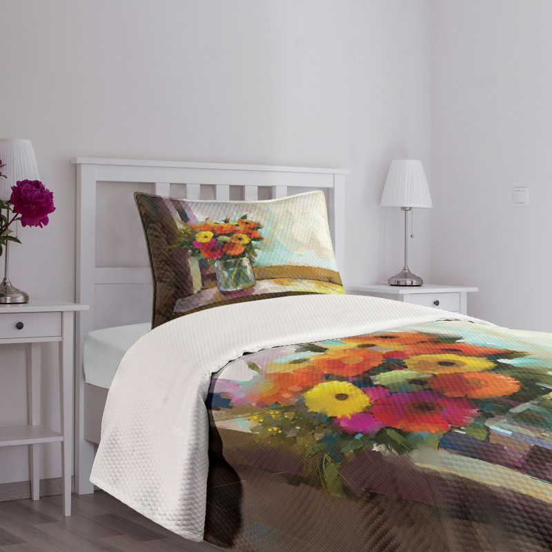 Bouquet in a Vase Art Bedspread Set