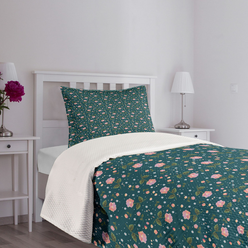 Romantic Roses Style Bedspread Set