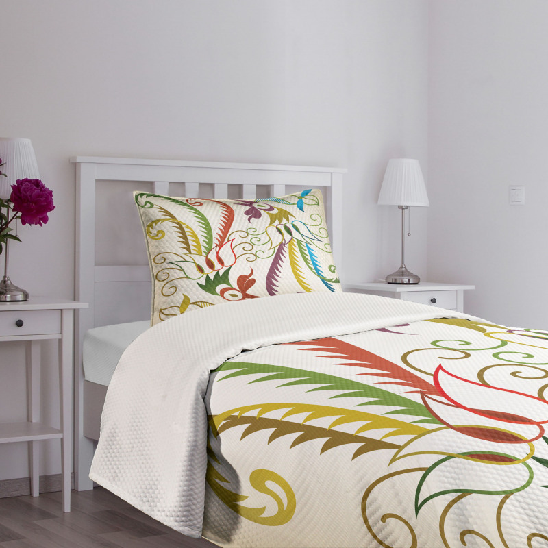 Bird in Retro Tones Bedspread Set