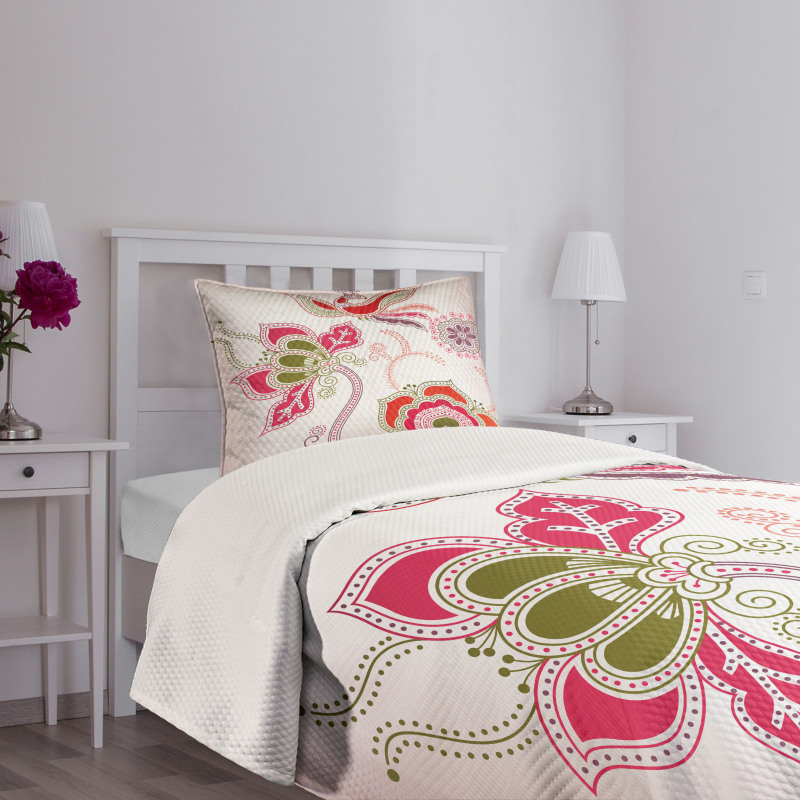 Mystic Bird Eastern Floral Bedspread Set