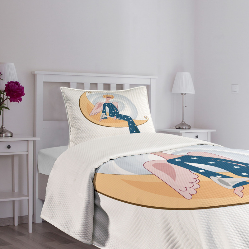 Girl with Trumpet Moon Bedspread Set