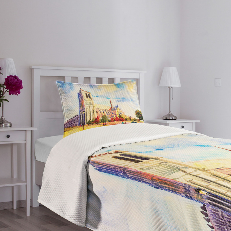 Watercolor Street View Bedspread Set