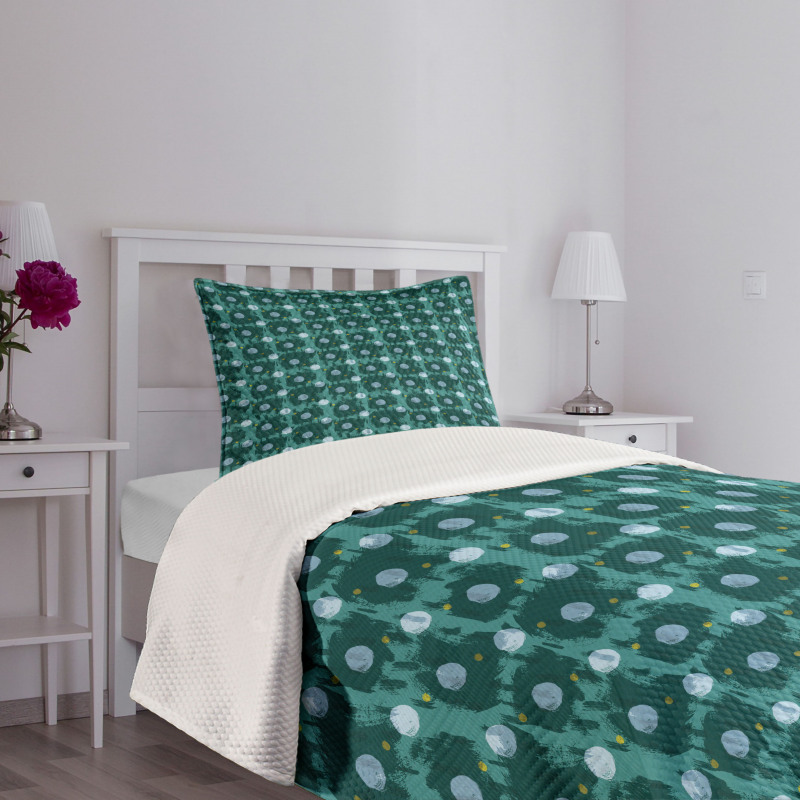 Circle Shapes Paint Smears Bedspread Set