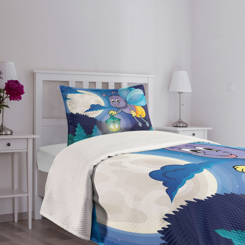 Cartoon Style Insect Bedspread Set