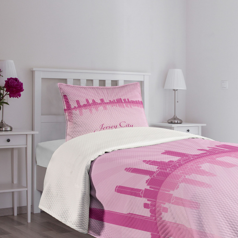 Skyline and Buildings Bedspread Set