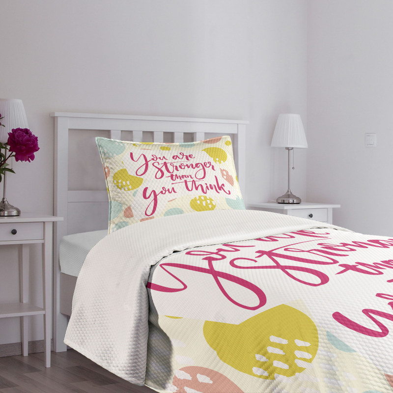 Pastel Circles Inspirationai Bedspread Set