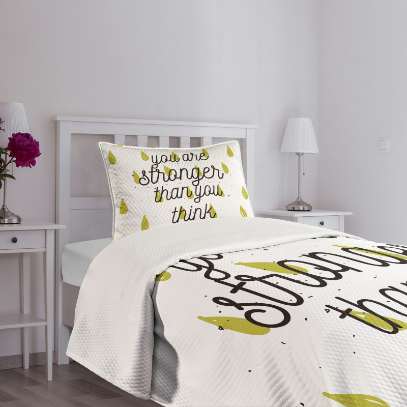 Doodle Raindrops Motivation Bedspread Set