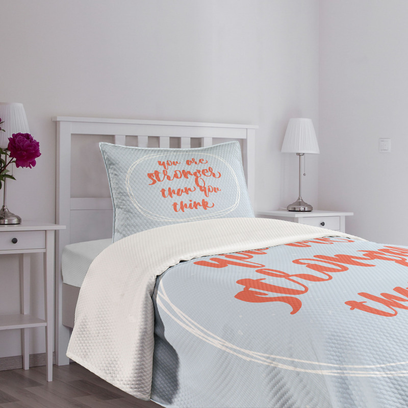 Geometric Circle Wise Words Bedspread Set