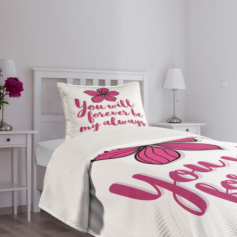 Tropical Blossom Valentines Bedspread Set