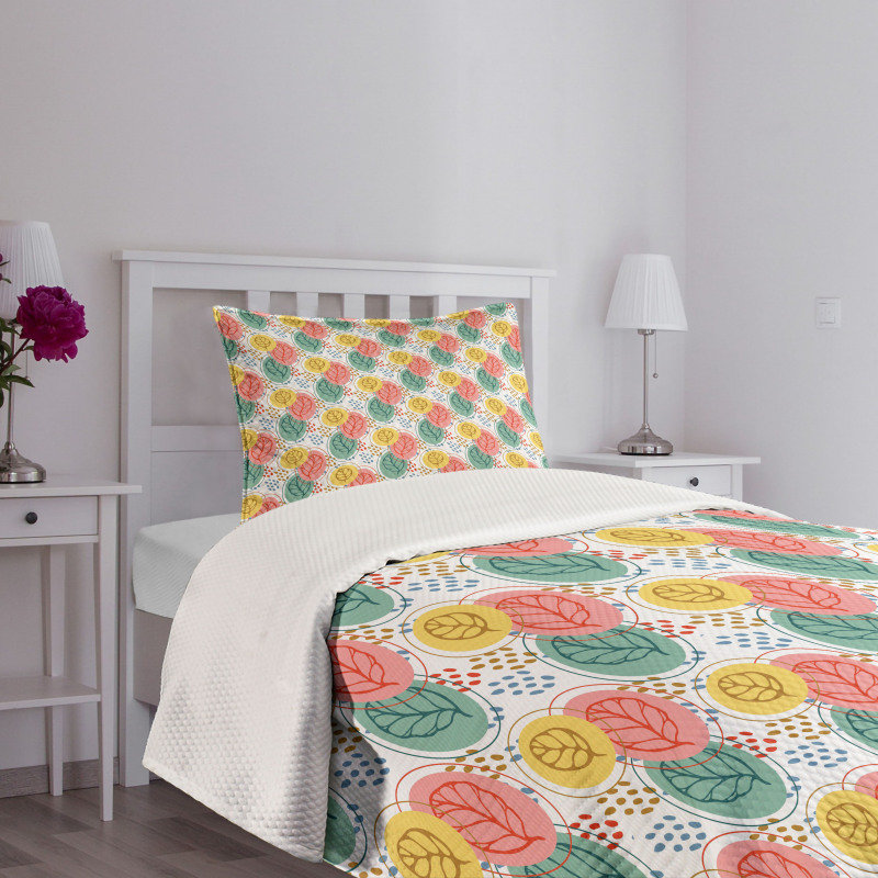 Pastel Botany on Spots Bedspread Set