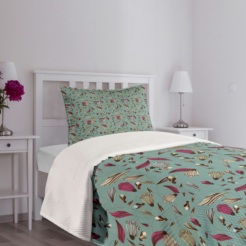 Vintage Classic Flora Leaves Bedspread Set