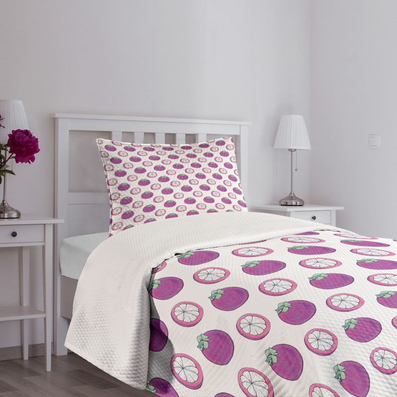 Exotic Mangosteen Pattern Bedspread Set