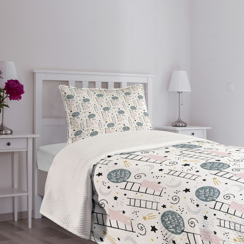 Love Theme Bear Stars Bedspread Set