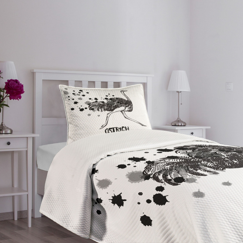 Minimalist Watercolor Bird Bedspread Set