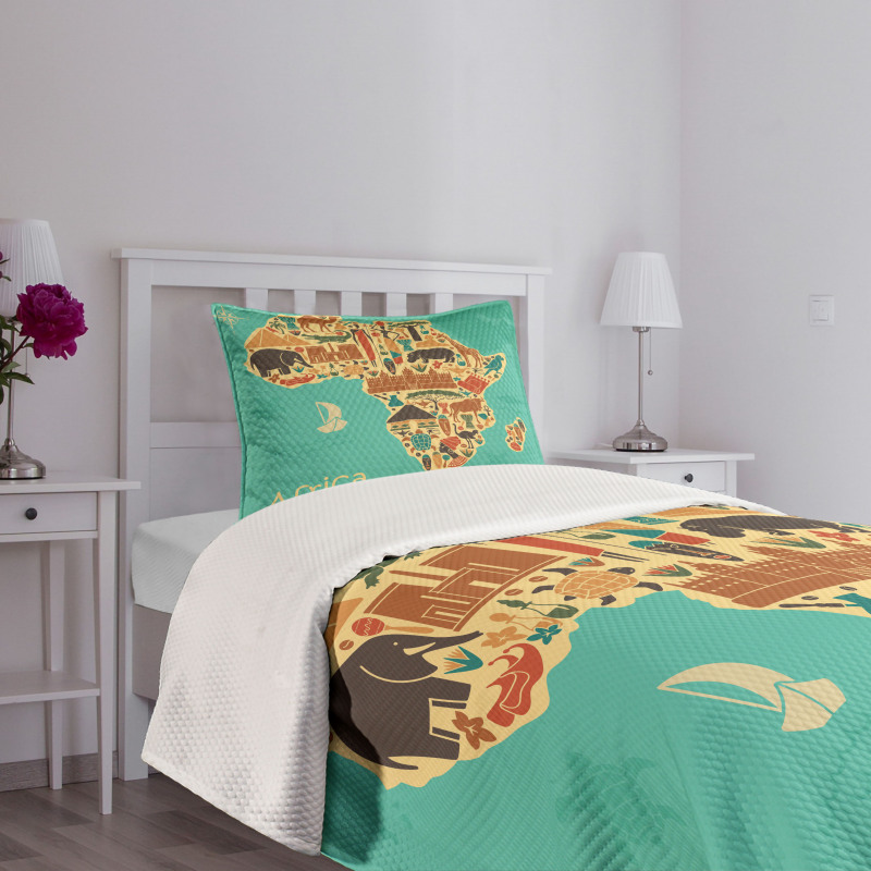 Savannah Map Tribal Bedspread Set