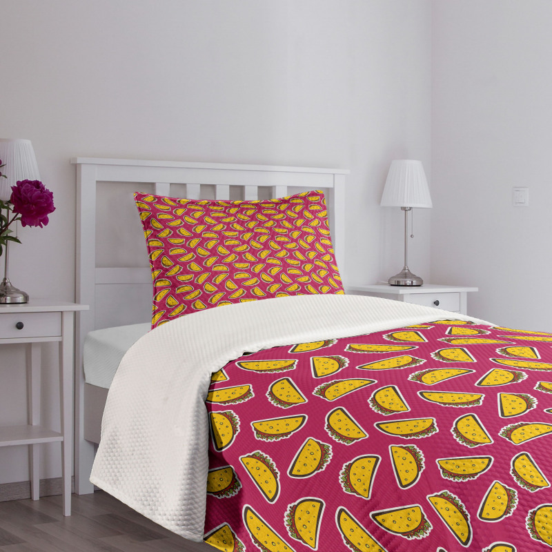 Cartoon Pop Art Taco Bedspread Set