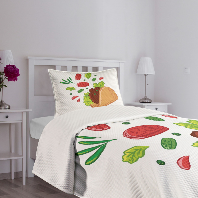 Mexican Tortilla with Veggies Bedspread Set